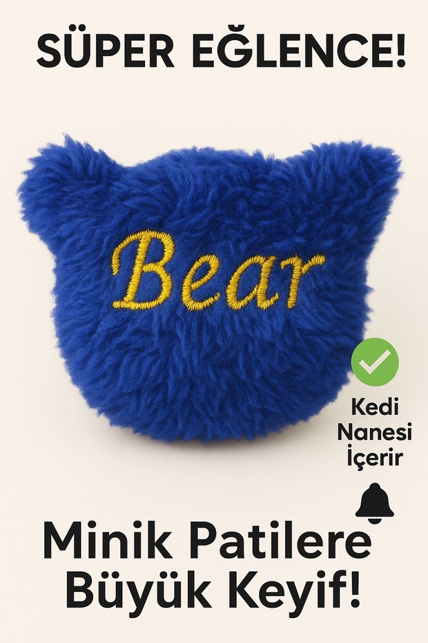 Kedi Oyuncağı Peluş Catnip ve Zilli İnteraktif,Stres Azaltıcı, Rahatlatıcı Oyun Arkadaşı - 1