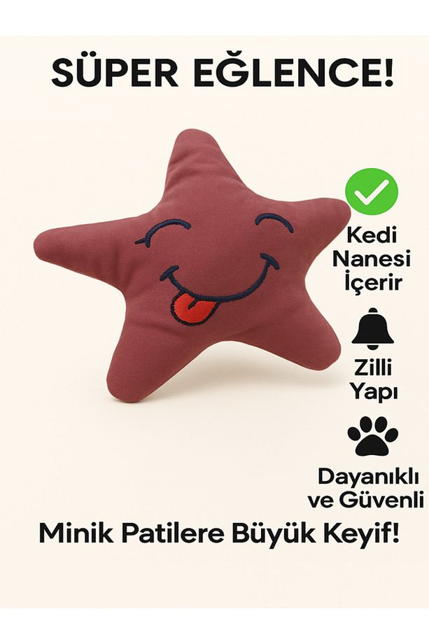 Kedi Oyuncağı Peluş Catnip ve Zilli İnteraktif,Stres Azaltıcı, Rahatlatıcı Oyun Arkadaşı - 1