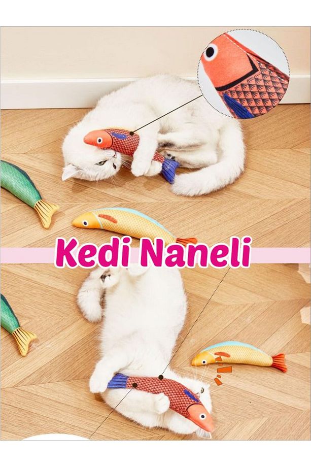 Kedi Oyuncağı Peluş Catnip ve Zilli İnteraktif,Stres Azaltıcı, Rahatlatıcı Oyun Arkadaşı - 3