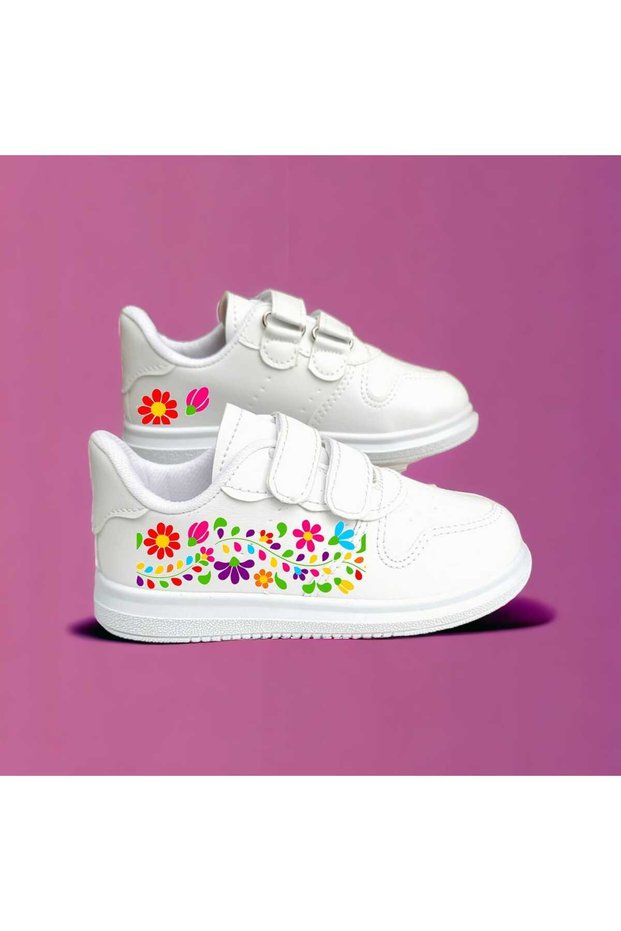 Sweet flower flower love printed Girl's sneakers sneakers