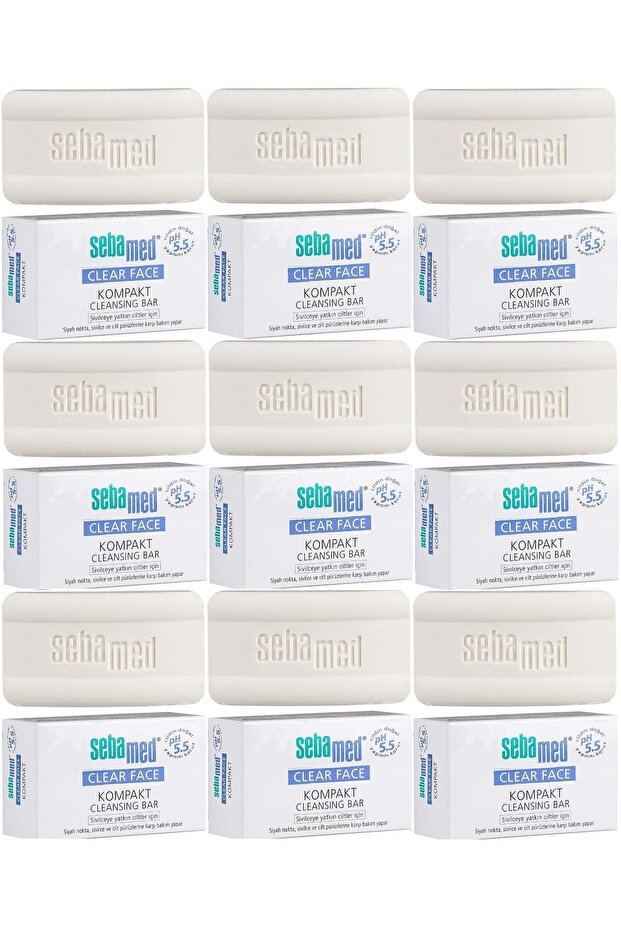 Clear Face Compact Facial Cleansing Bar Soap for Acne-Prone Skin 100Gr (Set of 9)