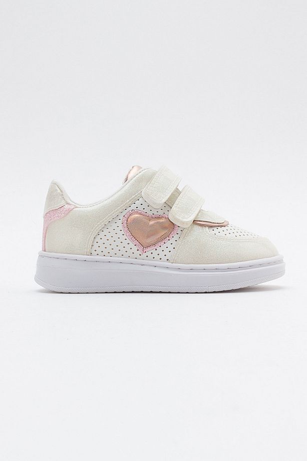 Kız Çocuk Bej Simli Sneaker Ayakkabı - 5