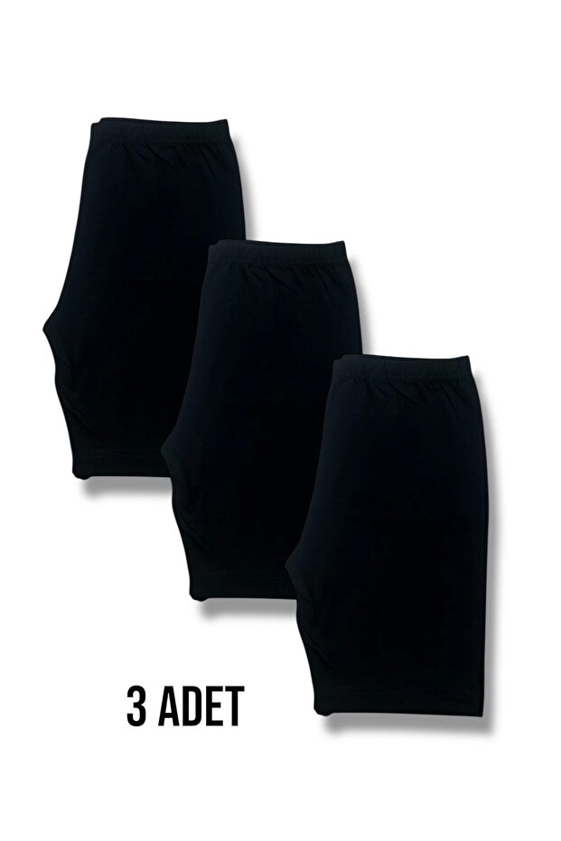 Girl's Long Panties/Boxer Shorts Black 3-Piece