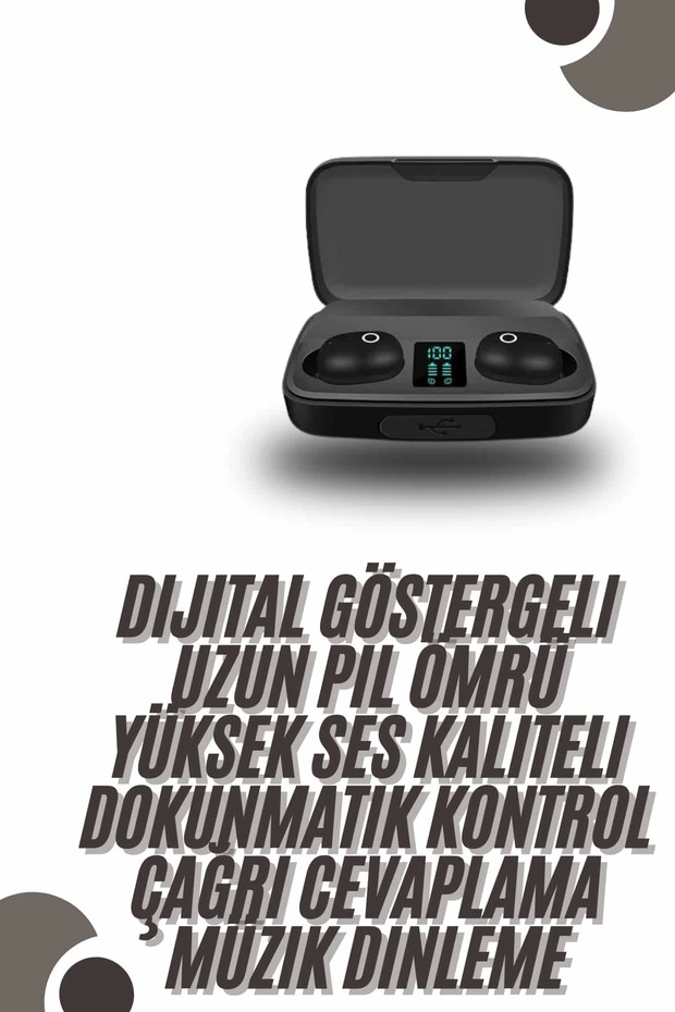TWS Bluetooth Kulaklık 5.0 Bluetooth Bağlantılı Dokunmatik Kontrol Özelliği - 2