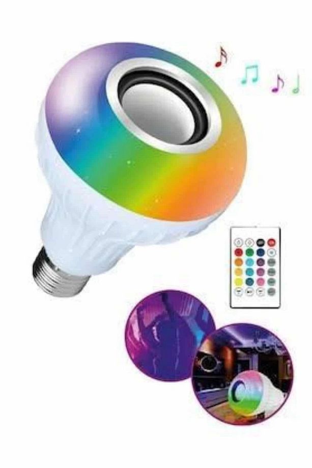 Bluetooth Hoparlör Akıllı Rgb Led Işık Renk Değiştirme Ses Bombası Ampül Görünümlü - 5