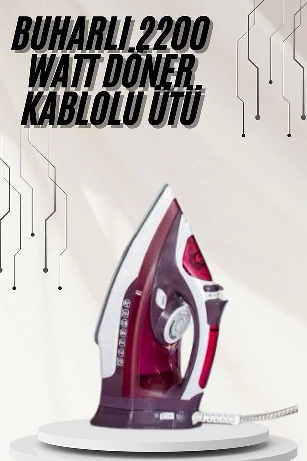 Modern Tasarım 2200W Dayanıklı Buharlı Seramik Kaplama Ütü - 1