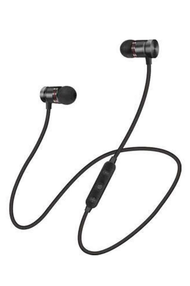 Sports Mıknatıslı Siyah Bluetooth Kulaklık Kablolu Uzun Pil Ömrü - 4