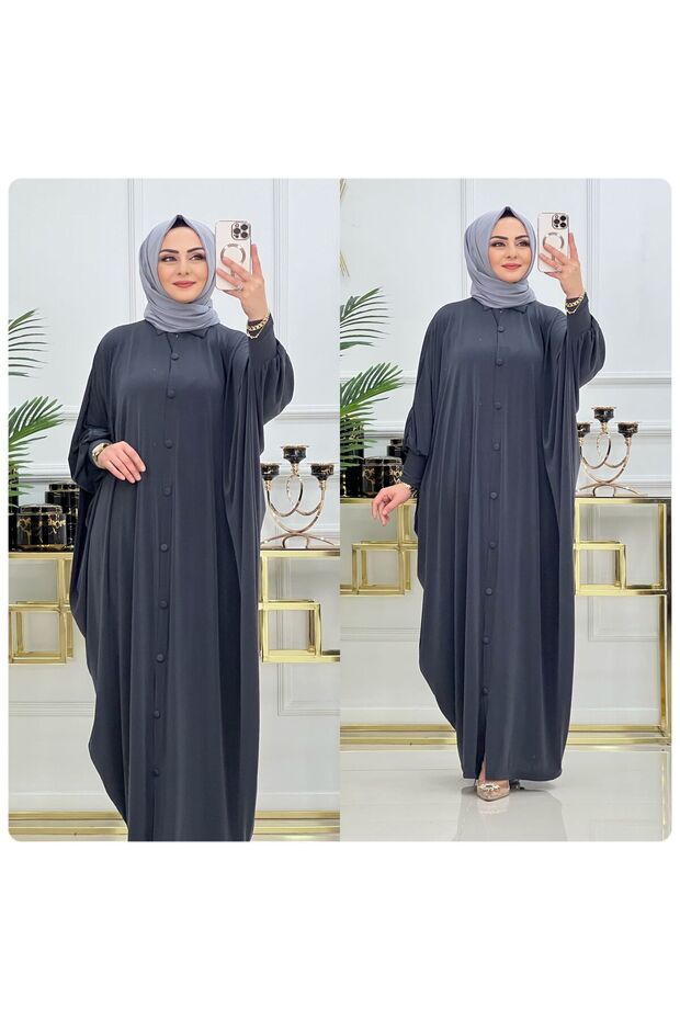 Bat Sleeve Buttoned Ferace - 2