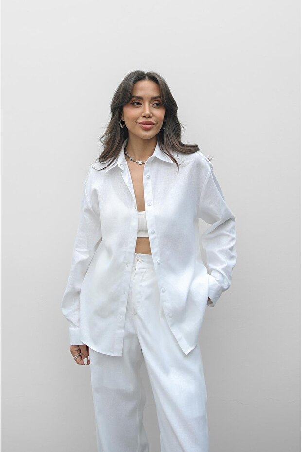 White Sinius Linen Shirt