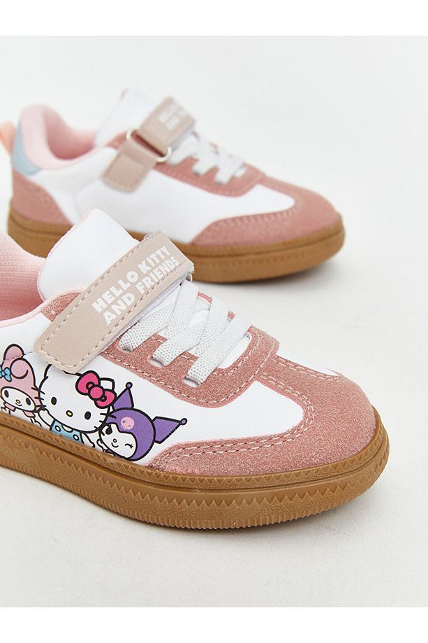 LCW STEPS Pembe Hello Kitty Baskılı Bağcık ve Cırt Cırtlı Kız Bebek Spor Ayakkabı - 3