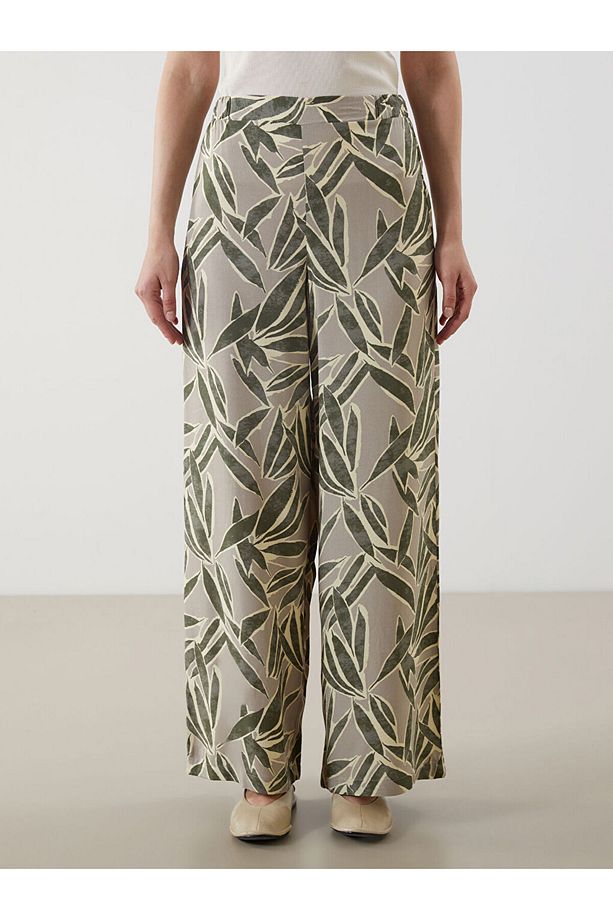 LCW Beli Lastikli Desenli Kadın Pantolon Fashion - 2