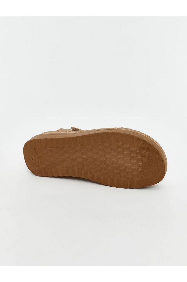 LCW STEPS Bej Cırt Cırtlı Kadın Sandalet - 4