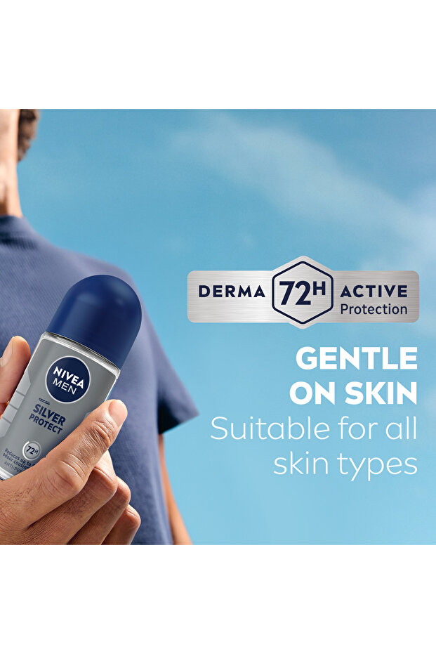 NIVEA MEN Silver Protect, Antiperspirant for Men, Antibacterial, Roll-on 50ml - 5
