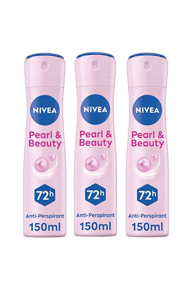 Pearl & Beauty Antiperspirant Deodorant for Women 48H Active, Spray 150ml, Pack of 3