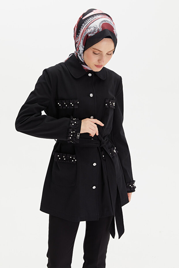 Kurdeleli Kuşaklı Ceket - 4