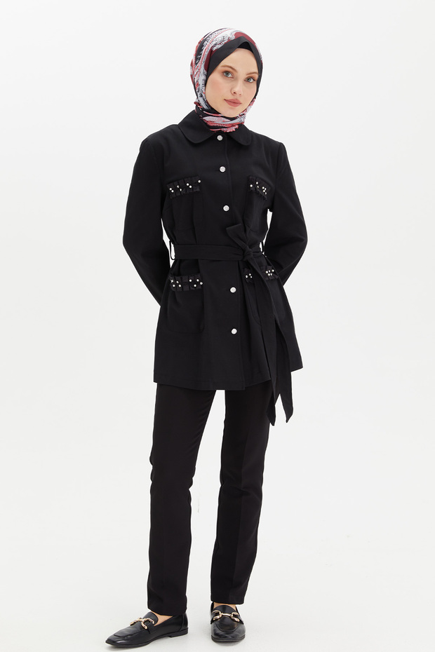 Kurdeleli Kuşaklı Ceket - 2