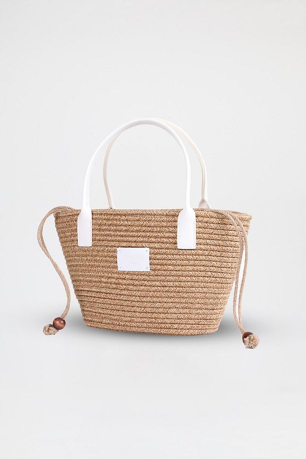 Handmade Astarlı Hasır Tote Günlük Şık Tasarım, Geniş İç Hacim, Plaj ve Omuz Çantası - 3