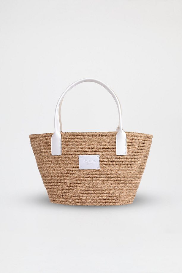 Handmade Astarlı Hasır Tote Günlük Şık Tasarım, Geniş İç Hacim, Plaj ve Omuz Çantası - 1
