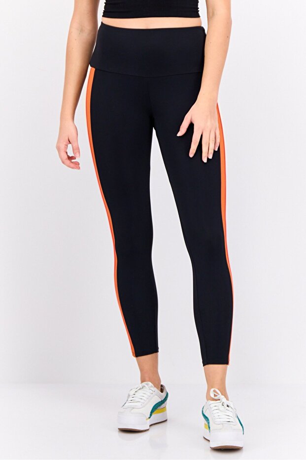 Women Full Length Solid Tights, Black