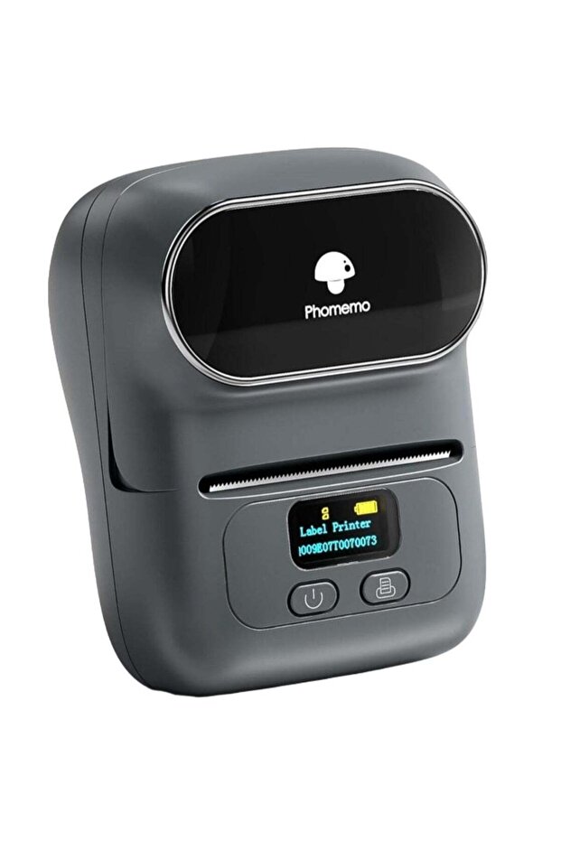 طابعة ملصقات حرارية باللون الرمادي - 1