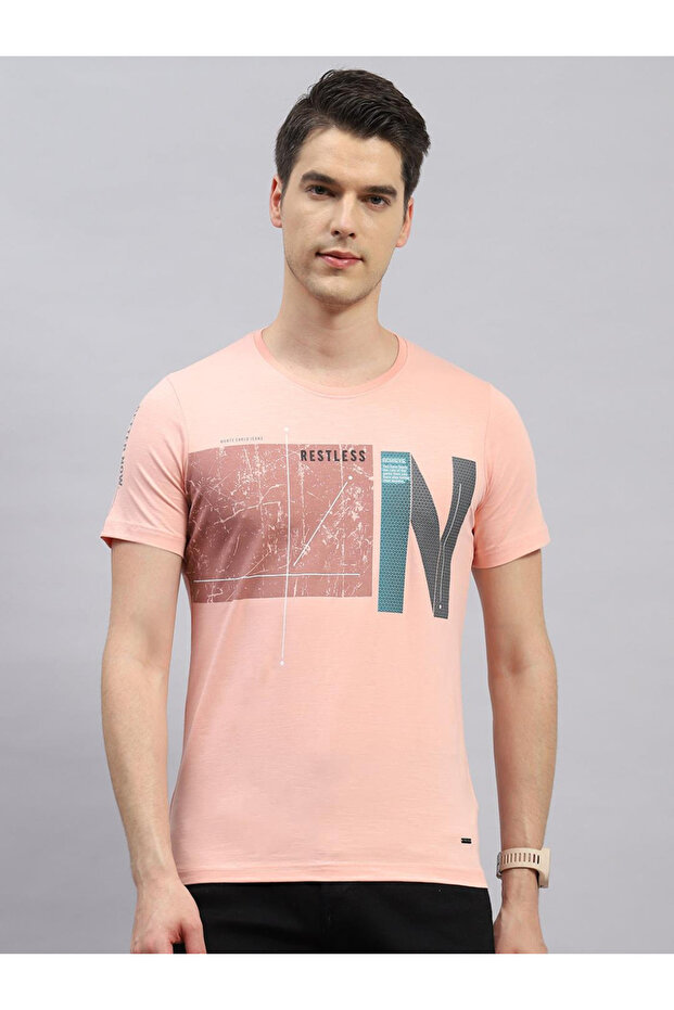 Men Pink Printed T-Shirt - Casual & Comfortable