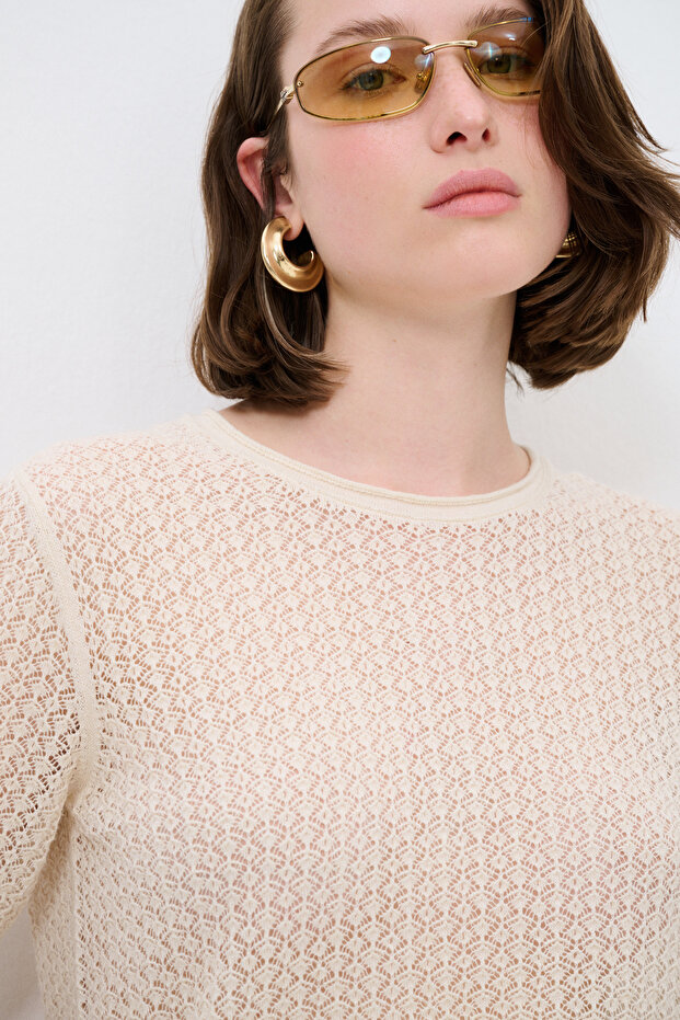 Bisiklet Yaka Triko Bluz - 2