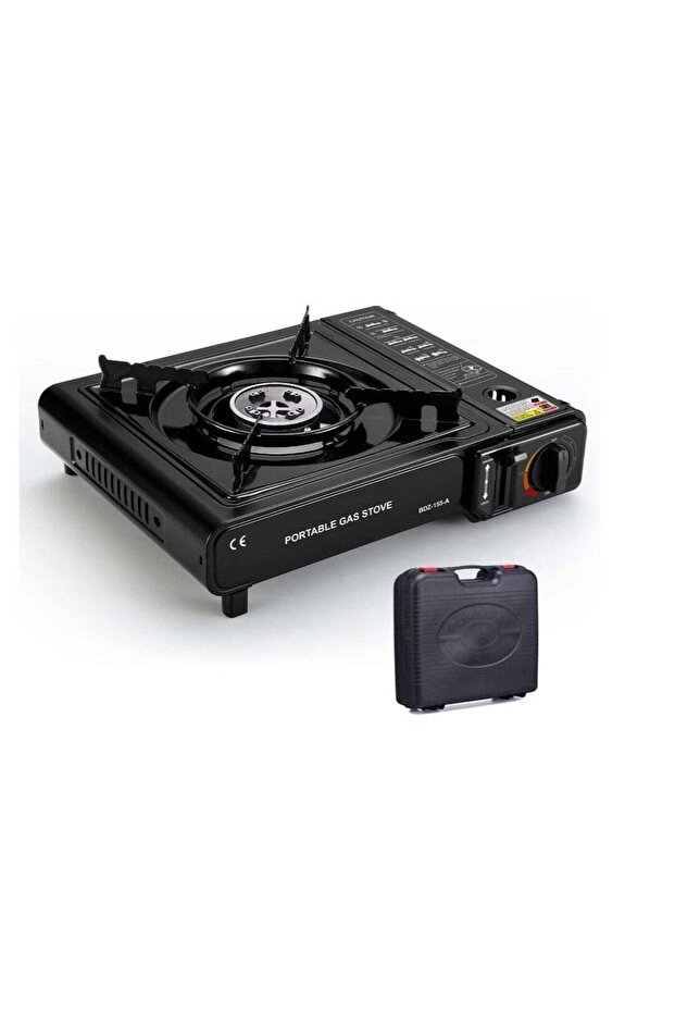 Portable Compact Outdoor Gas Stove with Overheating Protection and Carry Case for Indoor and