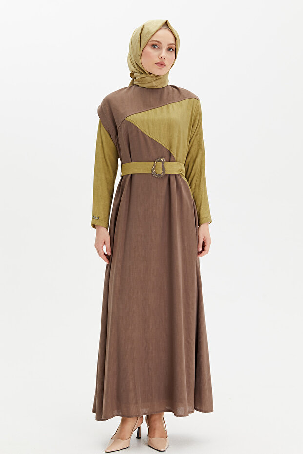 Çift Renkli Elbise - 1