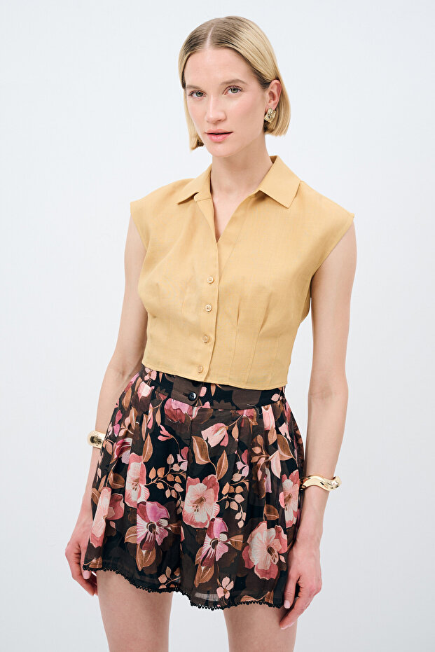 Crop Kolsuz Gömlek - 1