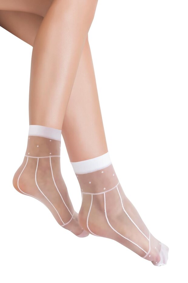 Reyhan Striped Patterned Socket Socks Black - 1