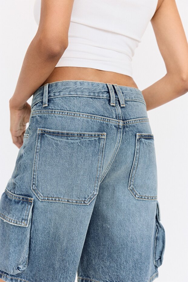 Kargo denim bermuda - 5