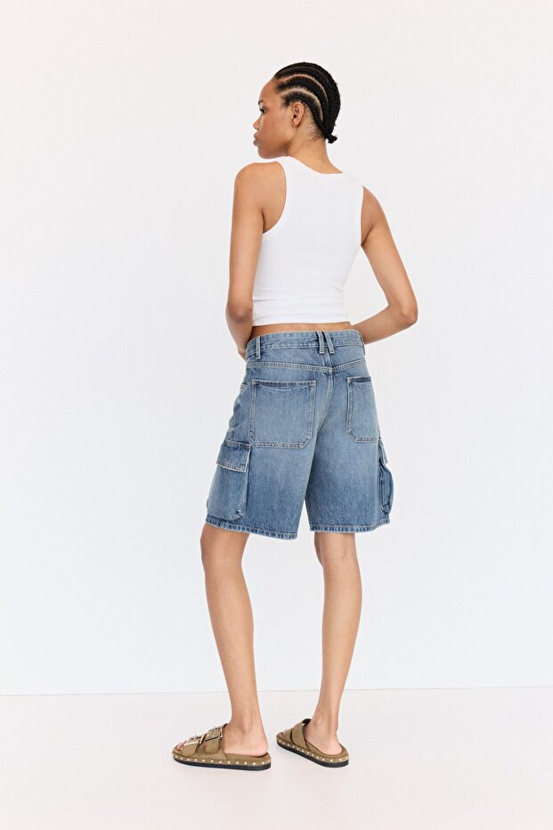 Kargo denim bermuda - 2