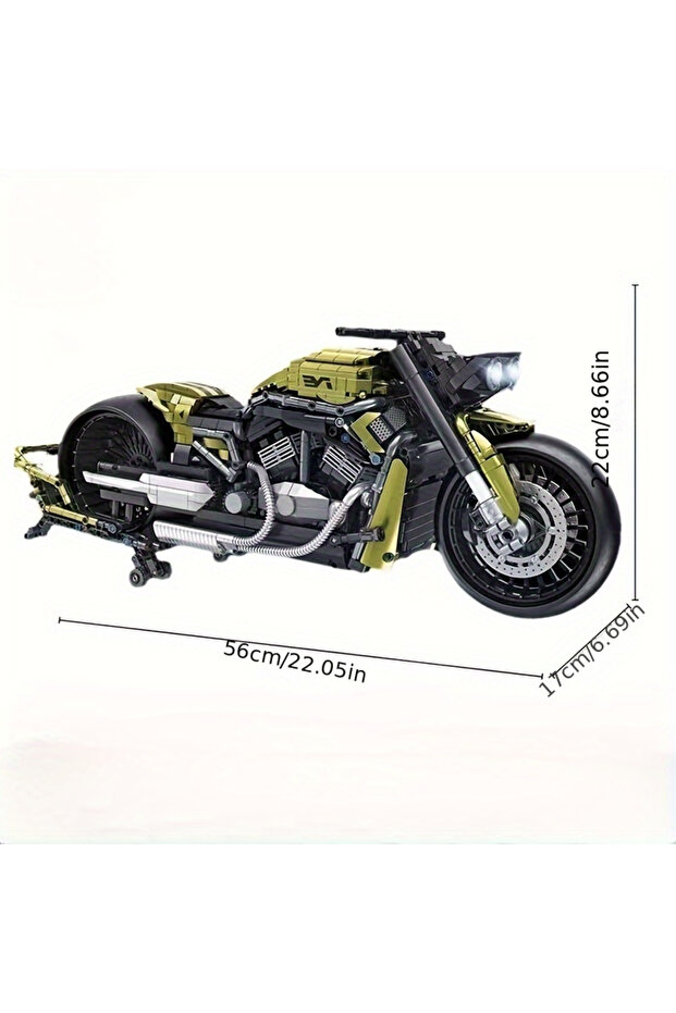 672110 No Box Technical City 2427pcs Harleyed Motorcycle MOC Sport Car Building Blocks 1:5 Scale Mot