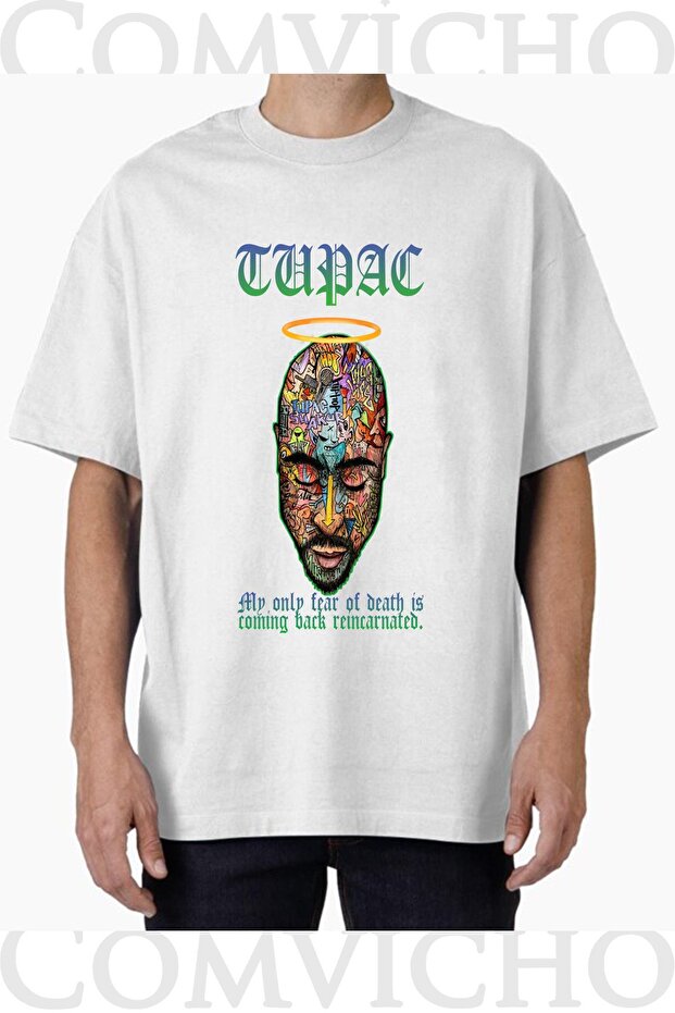 Unisex Tupac V35 Design Printed Oversize T-Shirt