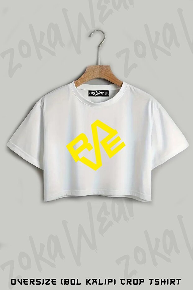 Rave Edm Old Skool Techno Dance Printed Oversize Crop T-Shirt