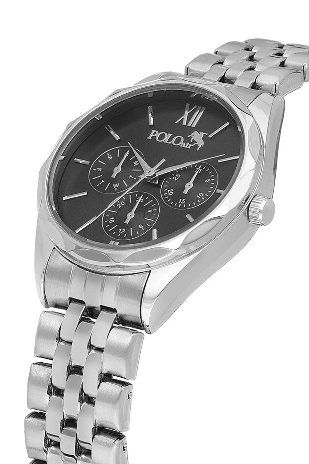 Sport Stylish Women Wrist Watch Silver Black Color Pl-1552B2X