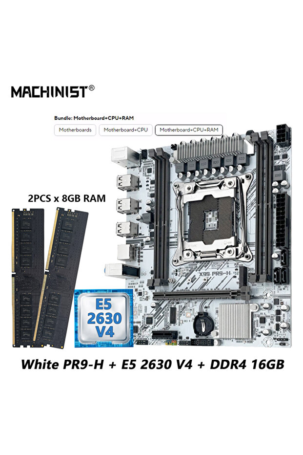 Motherboard+CPU MACHINIST White X99 PR9-H Motherboard combo Intel Xeon E5 2630 V4 LGA 2011-3 CPU DDR - 8