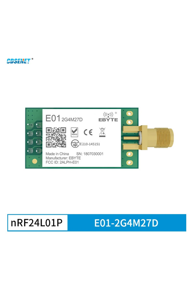 جهاز إرسال واستقبال nRF24L01P 2.4 جيجاهرتز 500 ميجاوات E01-2G4M27D SPI E01-2G4M27D 27dBm SMA طويل المدى nRF24L01 PA L...