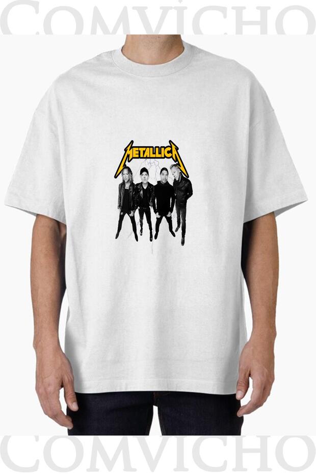 Unisex Metallica V2 Design Printed Oversize T-Shirt