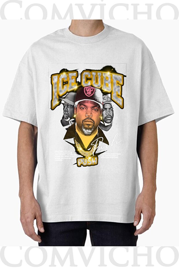 Unisex Ice Cube V11 Design Printed Oversize T-Shirt