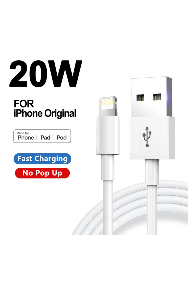 كابل شحن سريع USB بطول 2 متر لهاتف Apple iPhone X XR XS 14 8 7 6S 6 Plus 13 12 11 Pro Max SE iPad USB Da