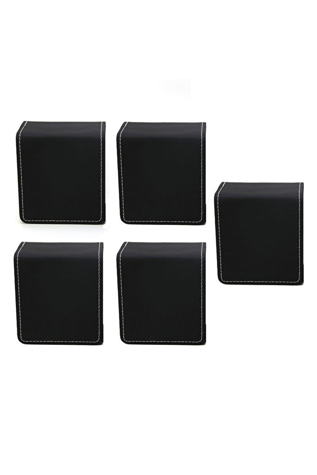 5 Pcs Matte Black Lnofxas Black Single Watch Gift Box with Pillow PU Leather Wristwatch Display Case
