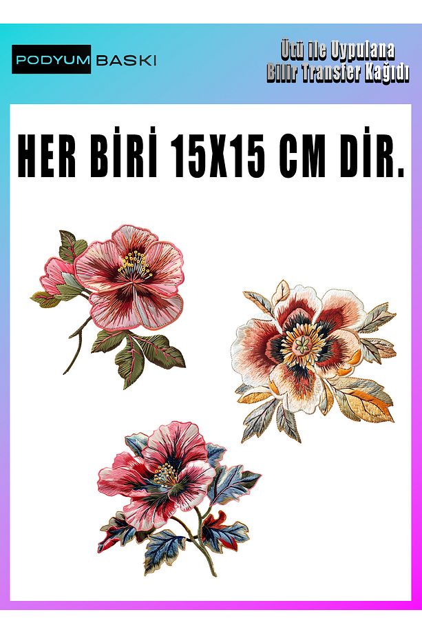 Ütü Ile Yapışan Tekstil Dtf Baskı Tişört Baskısı Nakış Set baskı - 1