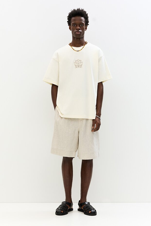 Çiçek işlemeli t-shirt - 2