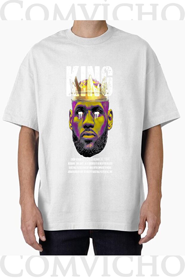 تي شيرت مطبوع بتصميم King James v1 للجنسين