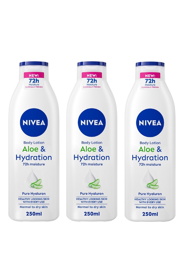 Body Lotion for Normal to Dry Skin, Aloe & Hydration Moisture Serum, 250ml, Pack of 3