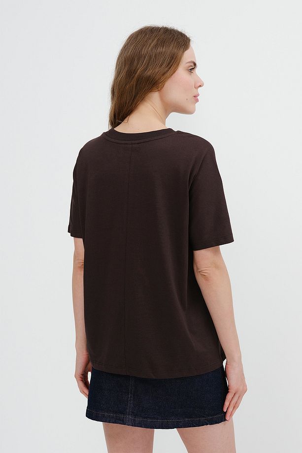 Kısa Kollu Oversize Basic T-shirt P0730-J6J7Y4 - 6