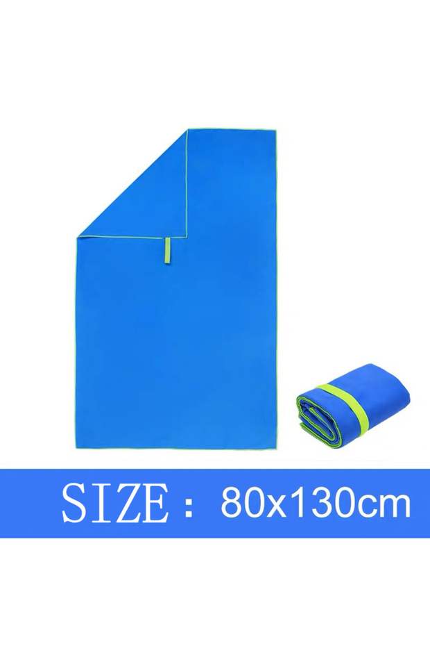 80x130cm Blue Sports Microfiber Quick Dry Pocket Towel Portable Ultralight Absorbent Large Towel For