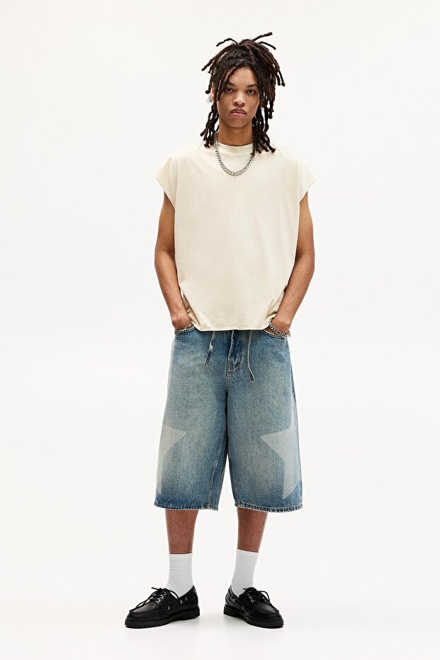 Soluk efektli kolsuz tişört - 2