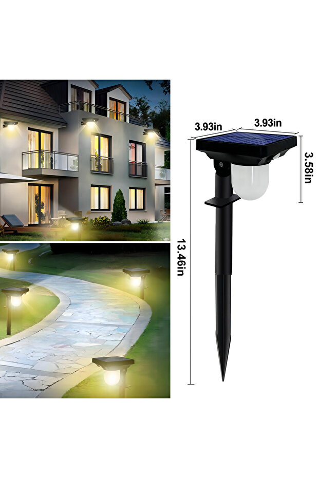 2PCS Solar lawn lamp Solar Lights Outdoor Garden Solar Powered Wall Lamp Waterproof Motion Sensor Pa